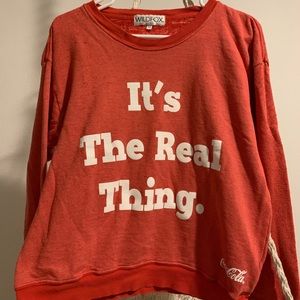 Red WildFox Crewneck Hoody